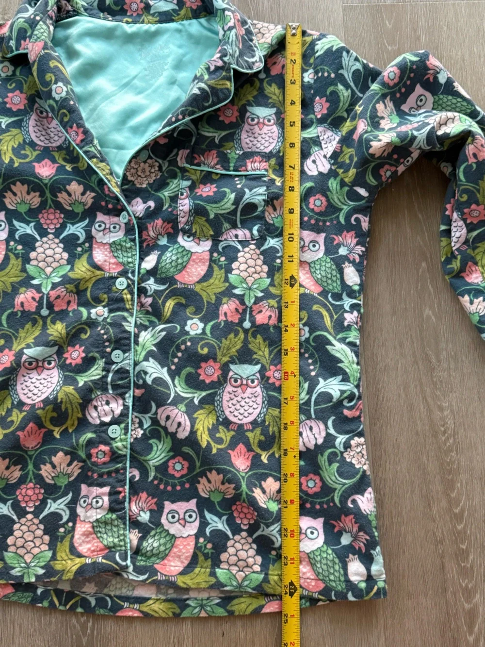Nick & Nora Flannel Owl Pajama Set Soft Cottagecore Loungewear Nature Medium